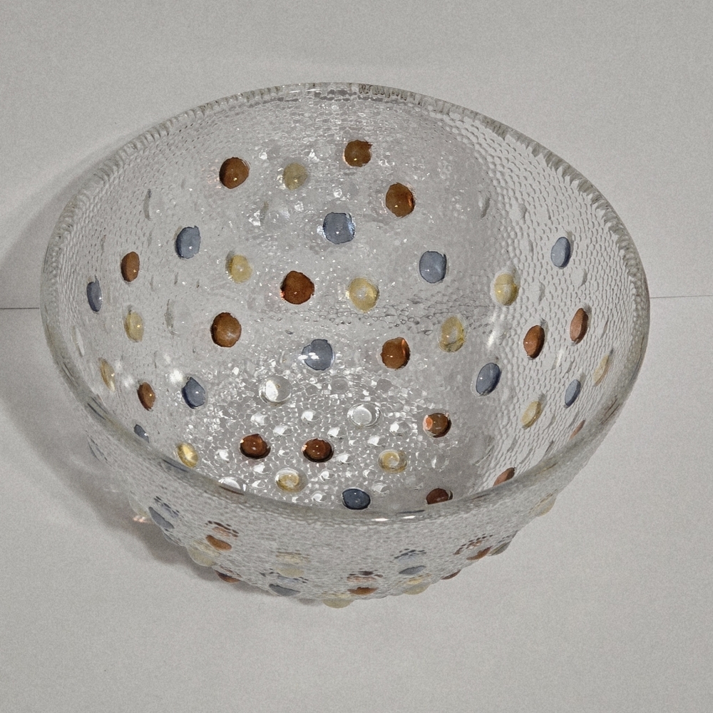 Vintage Dansk Bubble Confetti Glass Fruit Bowl